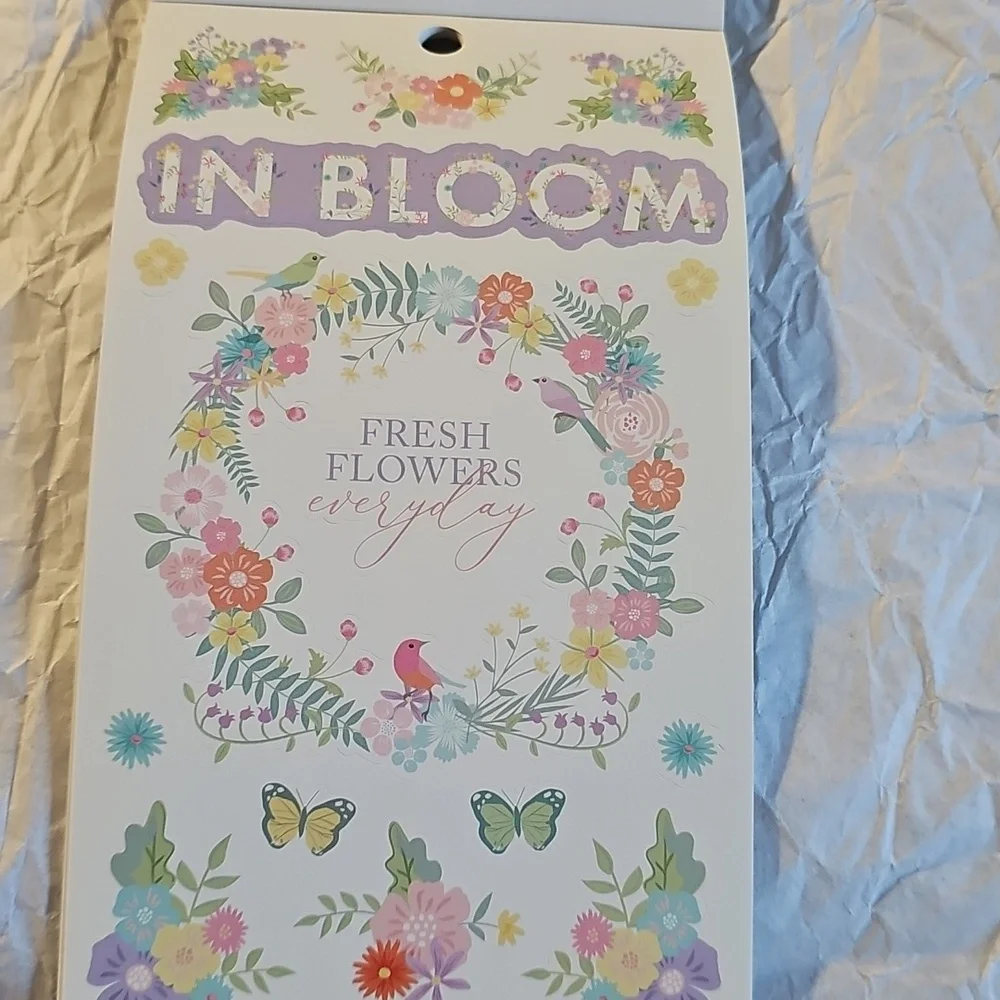NWT Recollections Floral 'Lady' Sticker Sheet - Pink, Green, Yellow, Teal 679pcs